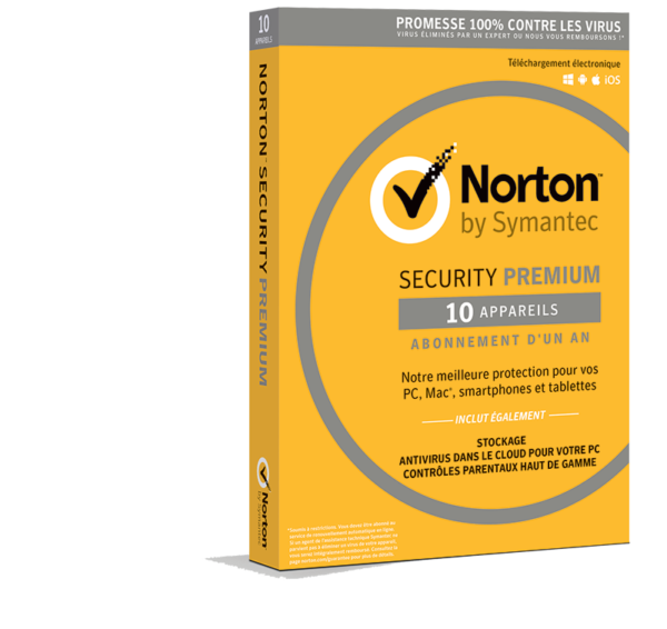 CLÉ Norton SECURITY PREMUIM | 10 POSTES| PC/MAC/ANDROID/iOS | CODE PAR EMAIL